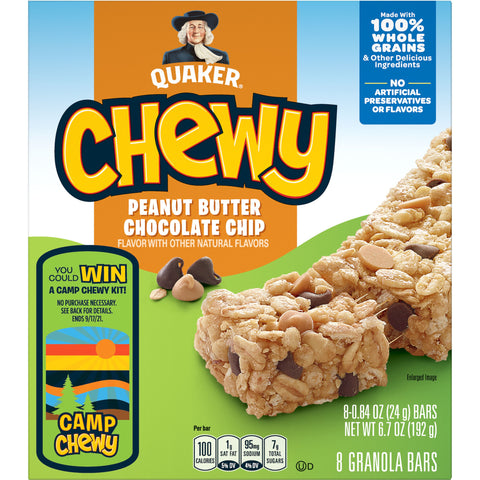 Quaker Chewy GRANOLA BAR CHEWY PEANUT BUTTER CHOCOLATE CHIP