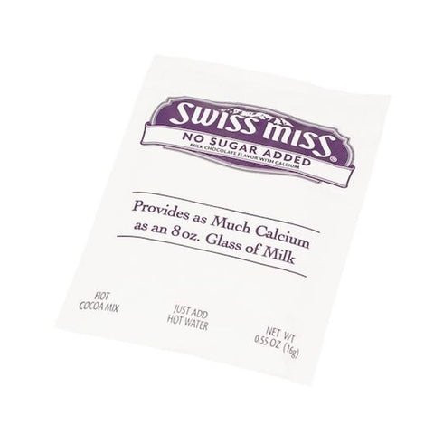 Swiss Miss No Sugar Added Milk Chocolate Flavor Hot Cocoa Mix, 13.2 Ounce -- 6 per case
