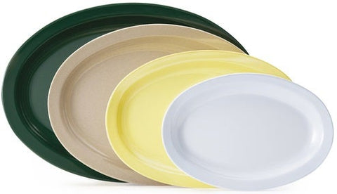 GET Enterprises SuperMel Melamine Sandstone Oval Platter, 13.25 x 9.75 inch -- 12 per case