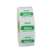 National Checking Company Dateit Green Trilingual Permanent Label - Friday, 1 x 1 inch -- 1000 per case.