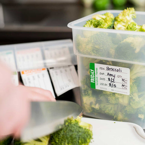 National Checking Company Dateit Green Trilingual Item/Date/Use By Removable Label - Friday, 2 x 3 inch -- 500 per case.