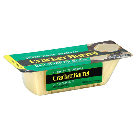 Cracker Barrel Cracker Cuts Natural Sharp White Cheddar Cheese, 7 Ounce -- 12 per case.