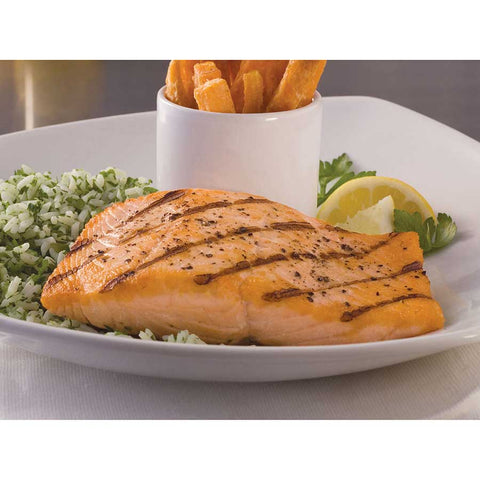 Trident Seafoods Farm Raised Skinless Boneless Atlantic Salmon Fillet - 6 Ounce Pieces, 10 Pound