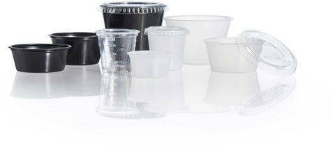 SOLO Cup Company Plastic Souffle Portion Cups, 3 1/4 oz., Black, 250/Bag, 2500/Carton