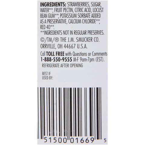 Smuckers Strawberry Preserves, 15.5 Ounce -- 8 per case.