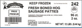 Odoms Tennessee Pride Premium Fresh Sliced Mild Sausage Patty, 2 Ounce -- 96 per case