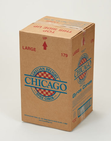 Grecian Delight Chicago Style Large Gryo Cone, 30 Pound.