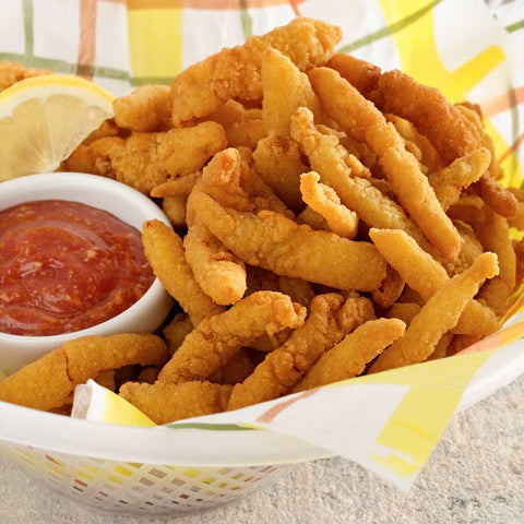 Sea Watch Captain Freds Breaded and Fried Clam Strip, 4 OUNCE -- 24 per case.