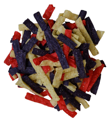 Fresh Gourmets Tri-Color Tortilla Strips - 1 lb. bag, 10 per case