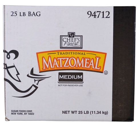 Chefs Finest Medium Grind Breadcrumb Matzo Meal, 25 Pound.
