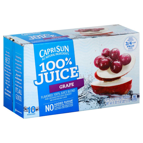 Capri Sun All Natural 100 Percent Juice Variety Pack -- 4 per case.