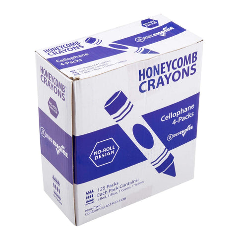 AmerCare 4 Colour Red Blue Green Yellow Honeycomb Crayon -- 2000 per case.