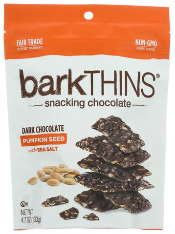 Barkthins Pumpkin Seeds with Sea Salt Snacking Dark Chocolate, 4.7 Ounce -- 12 per case