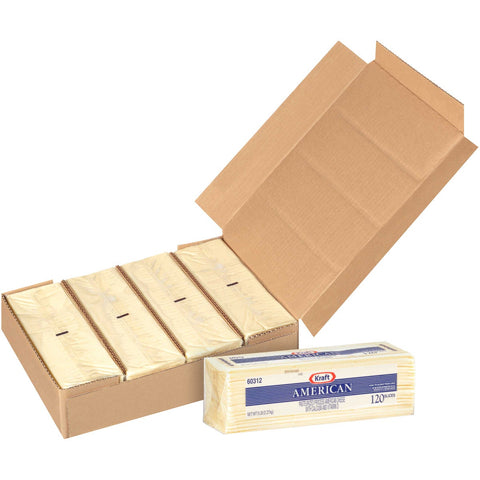 Kraft Regular American Sliced White Cheese, 5 Pound -- 4 per case.