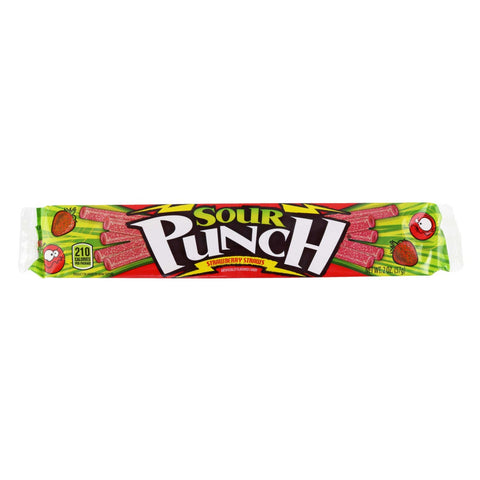 American Licorice Strawberry Sour Punch Straw Candy -- 288 per case.