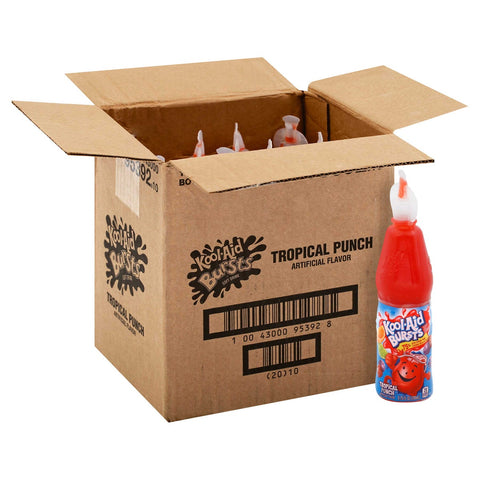 Kool-Aid Bursts Tropical Punch Ready-to-Drink Juice Bottle, 6.75 ounce -- 12 per case
