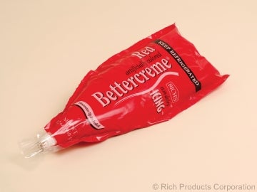 Rich Bettercreme Pre Whipped Red Icing, 12 Ounce -- 15 per case.