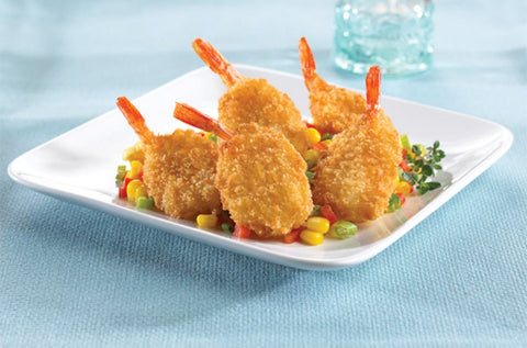 King and Prince Mrs.Fridays Breaded Fantail Shrimp - U/15, 2.5 Pound -- 6 per case.