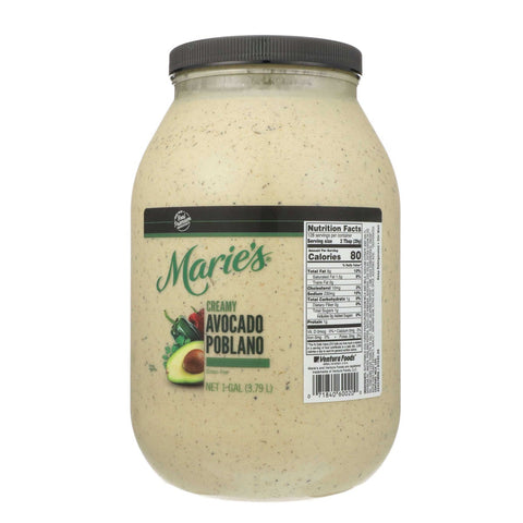 Maries Creamy Avocado Poblano Dressing, 1 Gallon -- 2 per case
