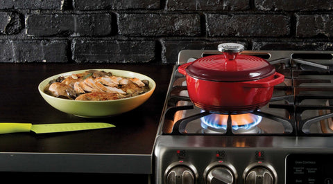 Lodge Red Dutch Oven, 1.5 Quart.