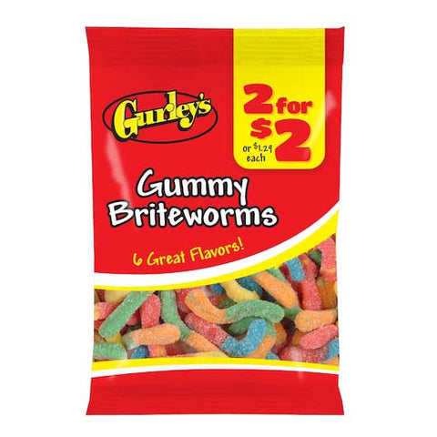 2 For $2 Gummy Brite Worms, 3.75 Ounce - 12 per pack -- 2 packs per case