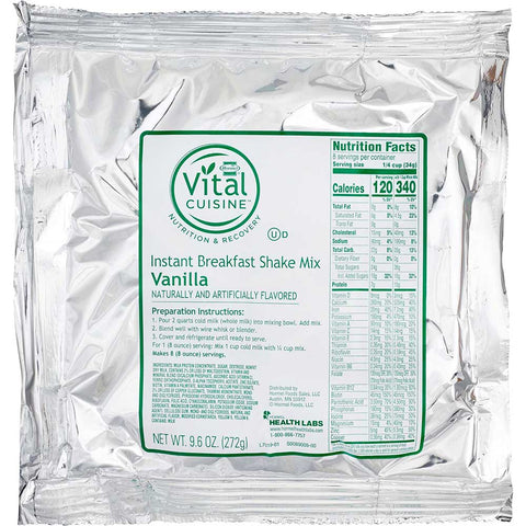 Hormel Health Labs Vital Cuisine Instant Vanilla Breakfast Mix, 9.6 Ounce -- 12 per case