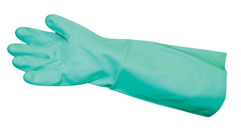 Impact Products Pro Guard 22 Mil Green Unlined Long Sleeve Small Nitrile Gloves.