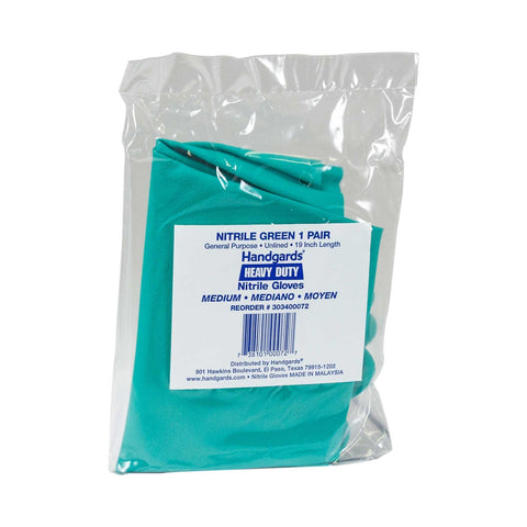 Handgards Medium Green Heavy Duty Utility Un Lined Reusable Glove, 19 inch -- 12 per case.