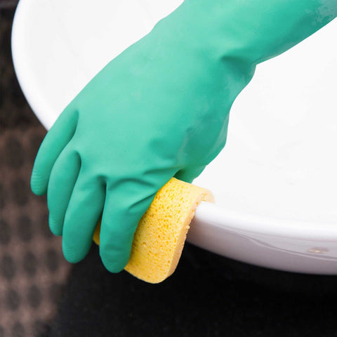 Heavy Duty Large, Unlined Green, Nitrile Reusable Glove 19 inch, 1 piece pack -- 12 per case.