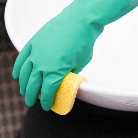 Handgards Green Extra Large Lined Reusable Nitrile Gloves, 12 inch -- 12 per case.