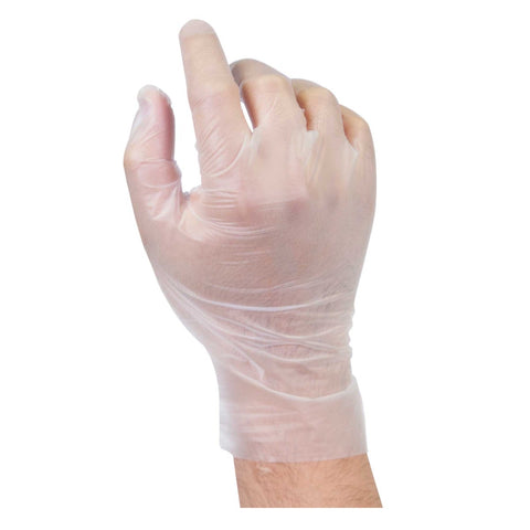 HandGards ValuGards Stretch Poly Clear Disposable Small Glove -- 1000 per case.