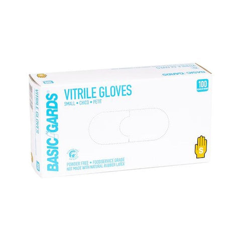 Handgards Powder Free Blue Vitrile Small Gloves - 100 per pack -- 1000 packs per case