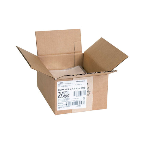 Handgards Tuffgards High Clarity Polypropylene Flat Stack Adhesive Strip Sealable Food Storage Bag, 4.5 x 4.5 inch -- 1000 per case