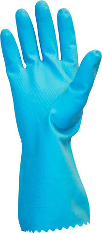 The Safety Zone Large 18 Mil Blue Flock Lined Latex Gloves - 1 pair per pack -- 120 packs per case