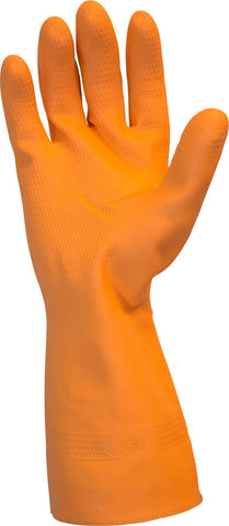 The Safety Zone Large 28 Mil Orange Flock Lined Gloves - 1 pair per pack -- 120 packs per case
