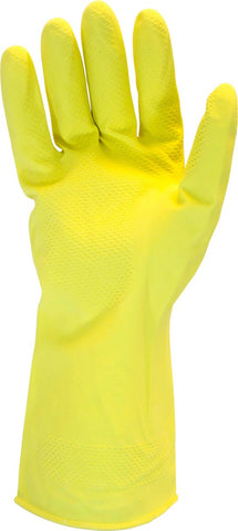 The Safety Zone Medium Yellow Flock Lined Gloves - 1 pair per pack -- 120 packs per case