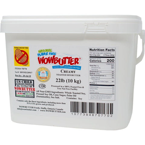 WOWBUTTER Creamy and Peanut Free Spread, 22 Pound.