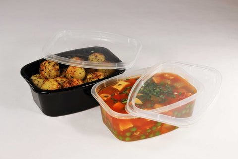 Delicube Rectangular Reusable Plastic Food Container Clear Base Only, 12 Ounce -- 400 per case.