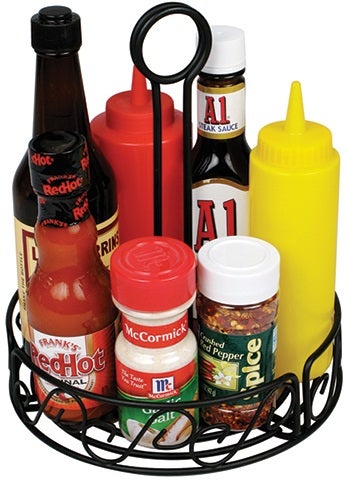 Winco Black Wire Round Condiment Caddy, 6 1/4 x 6 1/4 x 9 inch -- 24 per case