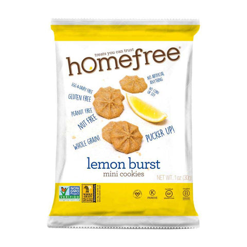 Homefree Gluten Free Lemon Burst Single Serve Mini Cookies, 1 Ounce Bag -- 30 per case