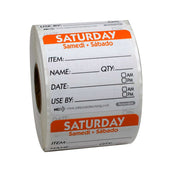 National Checking DateIt Item Date Use By Saturday Removable Label, 500 count per roll -- 18 rolls per case.