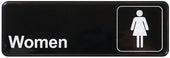 Winco Black Women Information Sign, 9 x 3 inch -- 12 per case