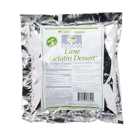Chefs Companion Lime Gelatin Mix, 24 Ounce -- 12 per case.