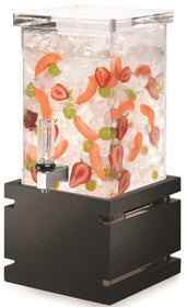 Rosseto Square Beverage Dispenser with Black Gloss Bamboo Base, 1 Gallon