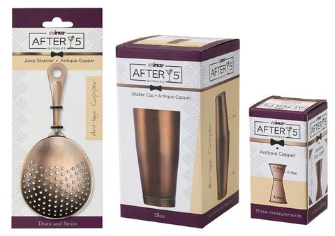 Winco After5 18/8 Stainless Steel Antique Copper Finish 4 Prong Bar Strainer, 5 3/4 inch Length -- 120 per case