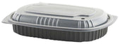 Anchor Packaging MicroRaves Black Polypropylene Platter with Clear Lid, 32 Ounce Capacity -- 125 per case