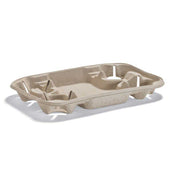 Huhtamaki Strongholder Molded Fiber Paper 4-Cup Food and Beverage Carrier with Tray, 8-22 Ounce -- 250 per case