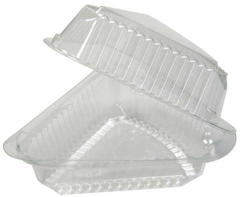 Pactiv OPS Clear Hinged Lid Pie Wedge Container, 9 Ounce Capacity -- 500 per case