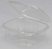 Genpak Secure Seal Clear APET Plastic Rectangular Hinged Lid Deli Container, 32 Ounce -- 200 per case