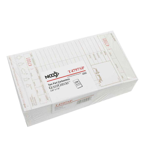 National Checking Medium Tan Paper Cardboard 12 Lines Two-Part Guest Check, 7.75 x 4.25 inch -- 2000 per case